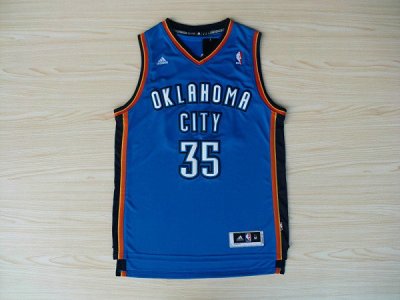 Maillot De Basket Oklahoma City Thunder Kevin Durant 35 Tissus Sportif Fans Edition Bleu